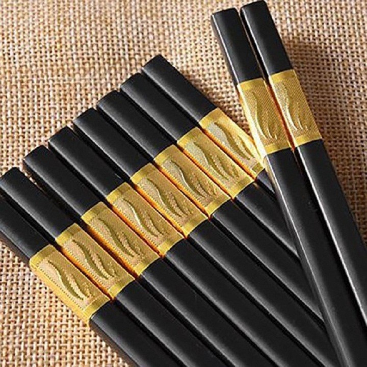 Bộ 10 Đôi Đũa Mạ Vàng Cao Cấp Chống Mốc
