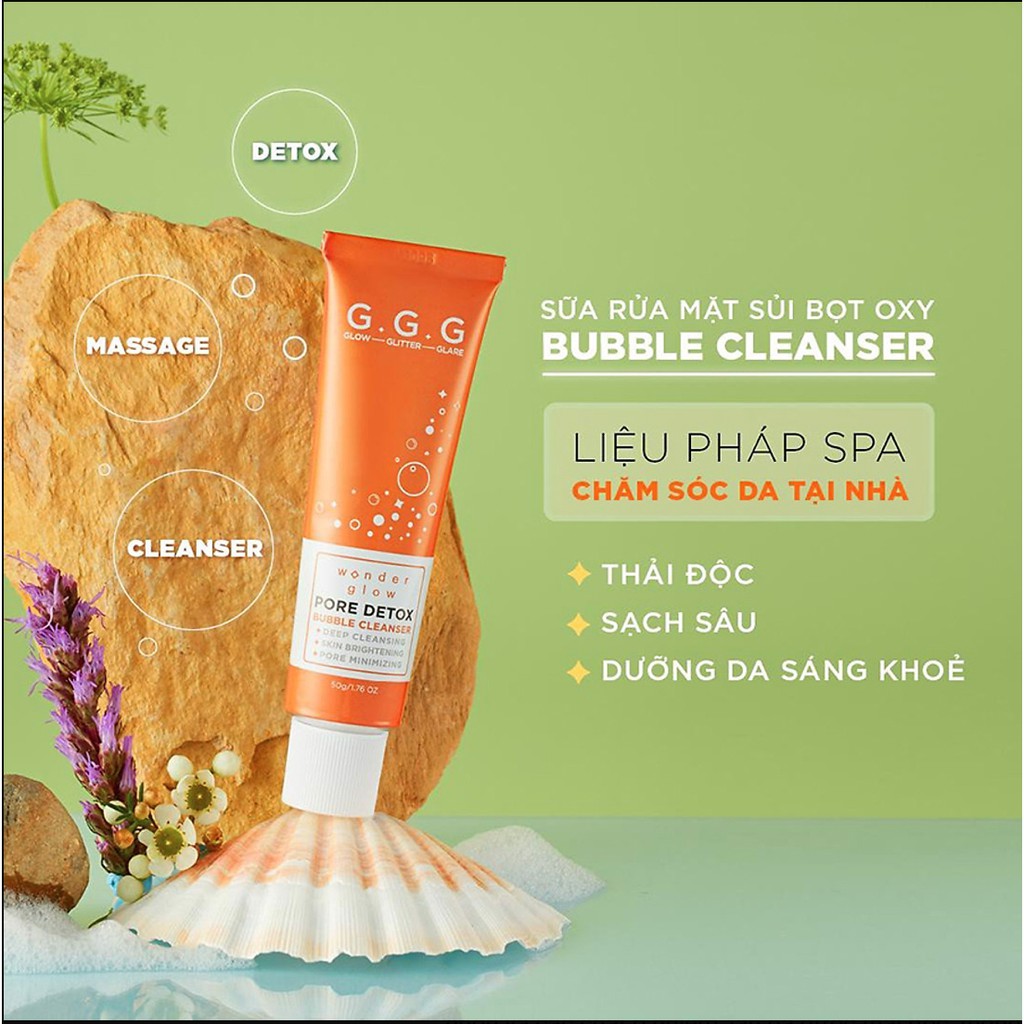 Bộ sản phẩm Sữa rửa mặt(50g) và Tinh chất trắng da (10ml) Bubble cleanser &amp; Brightening Serum GGG