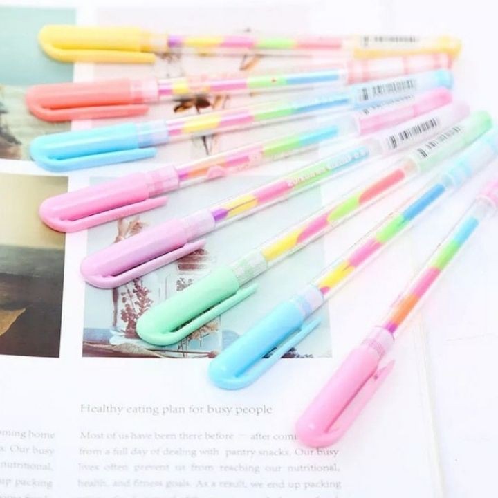 Bút Nhũ Bút Cầu Vồng Dạ Quang Nhiều Màu Viết Thiệp Viết Trang Trí Quà Tặng Cho Bé