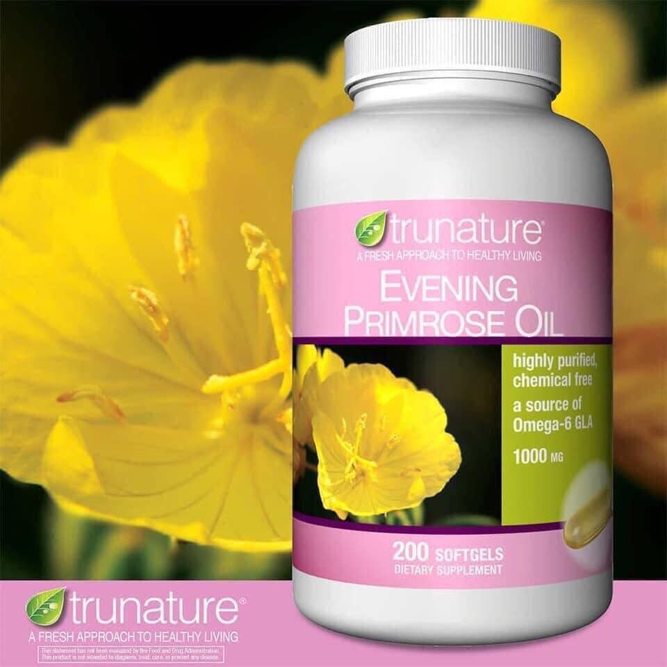 Tinh dầu Hoa Anh Thảo Trunature 200 viên - Mỹ Evening Primrose Oil 1000mg