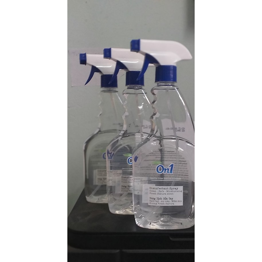 Dung dịch rửa tay khô ON1 650ML hương thơm Fresh Sakura bảo vệ da tay xịt sát trùng mọi bề mặt vật dụng quần áo an toàn