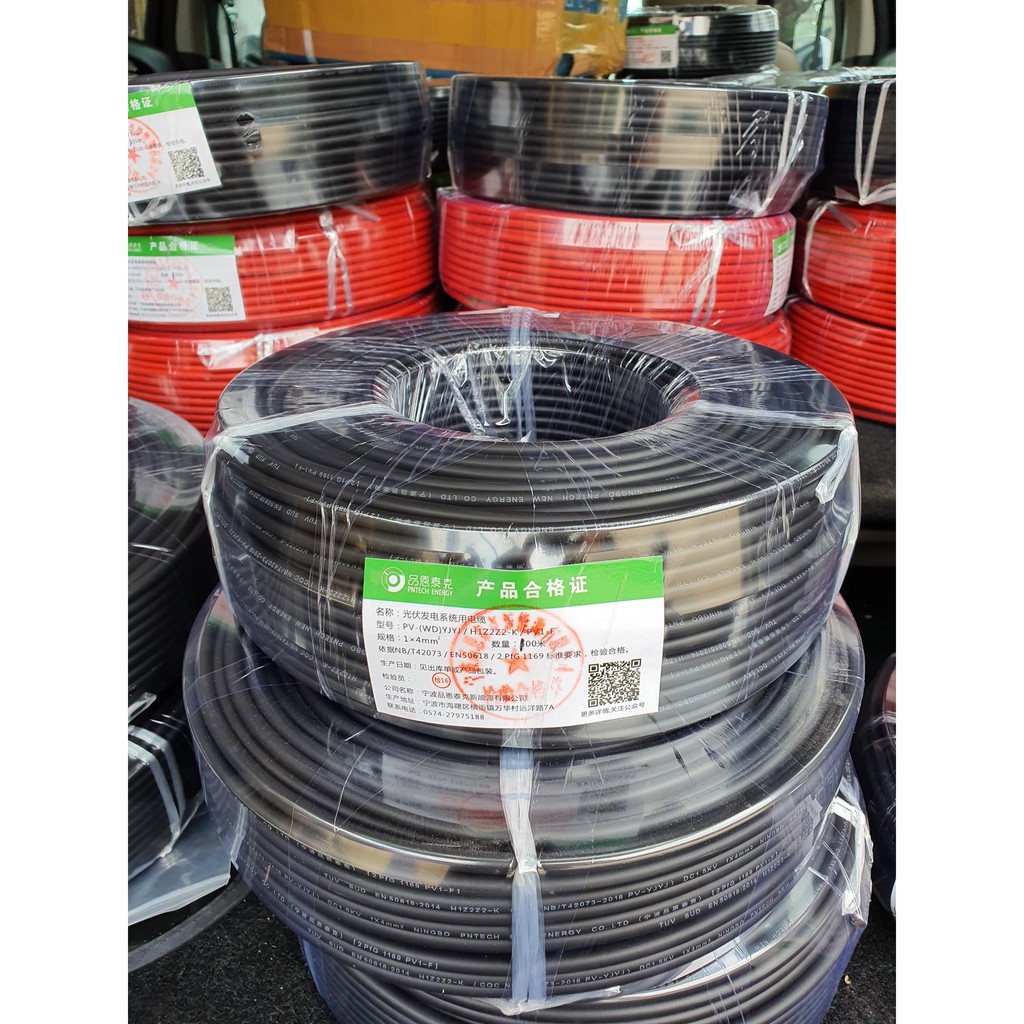 Dây cáp điện năng lượng mặt trời 4mm 1500VDC hãng PN TECH