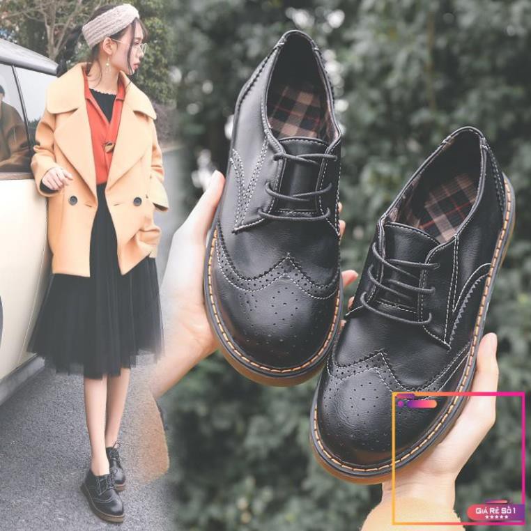 Giày oxford vintage đục lỗ 2 dây buộc -v01 | BigBuy360 - bigbuy360.vn