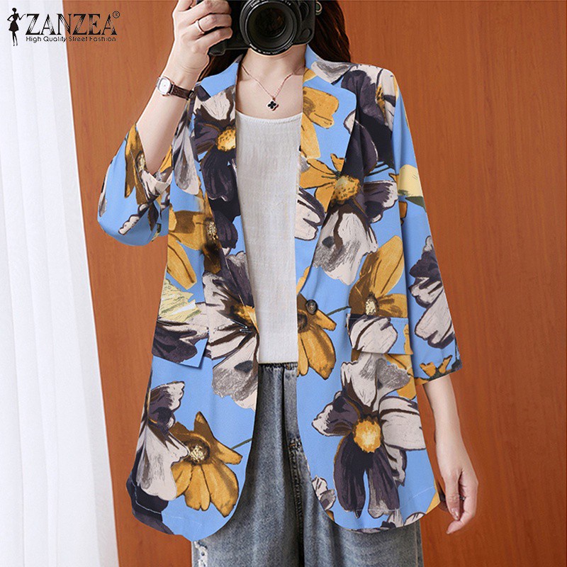 Áo Khoác Blazer Zanzea Tay Dài Dáng Rộng In Hoa Phong Cách Vintage Thời Trang Cho Phụ Nữ | BigBuy360 - bigbuy360.vn