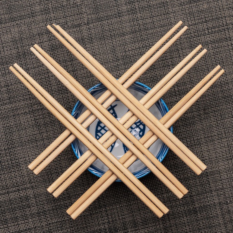 Đũa ăn cơm tre tự nhiên 10 đôi, Đũa tre cao cấp chống không mốc già đều đẹp mũi nhọn T