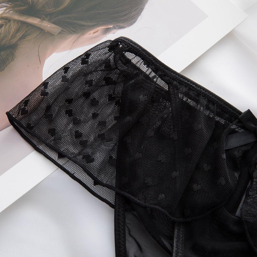 OCEANMAP Quần Lót Cotton Lưng Thấp Phối Ren Lưới Thoáng Khí Quyến Rũ Cho Nữ