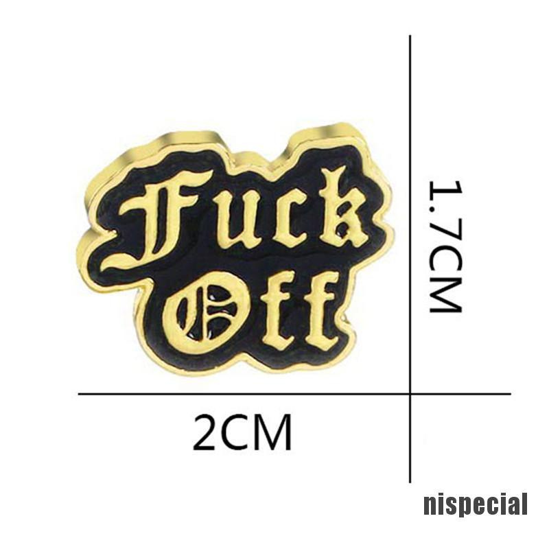 [nis-beauty] F&K off Enamel Brooch Pin Badge Punk Art Letters Brooch Shirt Lapel Pin Buckle