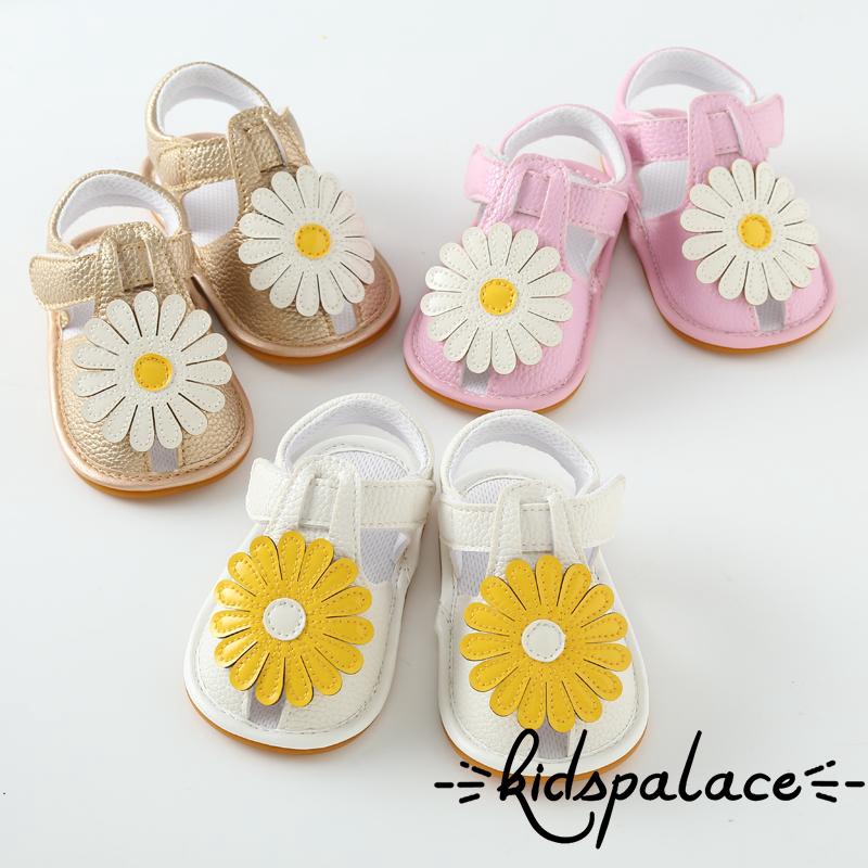Giày sandal đính hoa xinh xắn cho bé gái từ 0-18 tháng tuổi