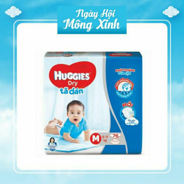 Tã dán Huggies Size M/76 miếng L/68 miếng