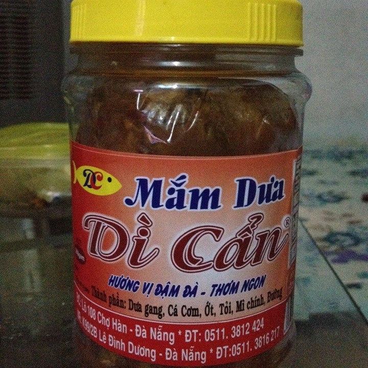 Mắm dưa Dì Cẩn hũ lớn 500g - Đặc sản mắm Đà Nẵng