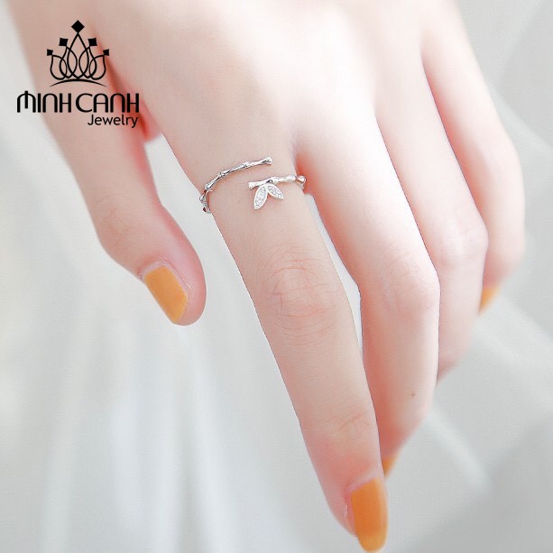 Nhẫn Bạc Nữ Hình Đốt Trúc Dạng Freesize Bạc Ý S925 - Minh Canh Jewelry
