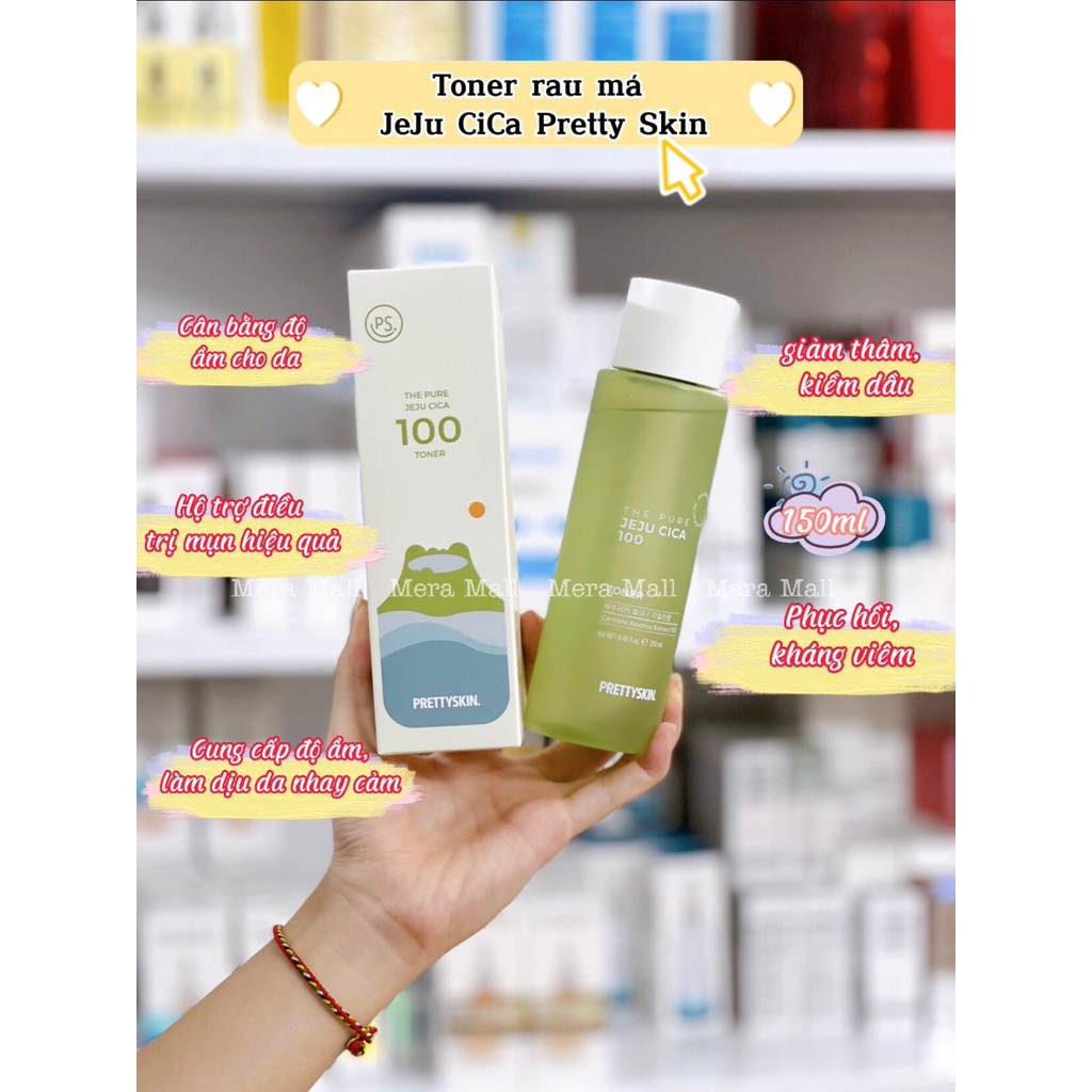 Nước Hoa Hồng Rau Má Pretty Skin - PrettySkin The Pure Jeju Cica 100 Toner 250ml