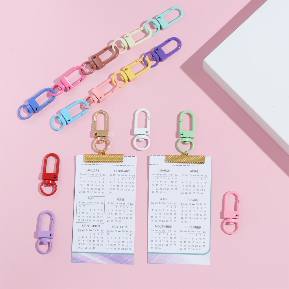 FUTURE 5PCS Metal Lobster Clasp Bag Part Accessories Collar Carabiner Snap Bags Strap Buckles Jewelry Making Hardware DIY KeyChain Split Ring Hook/Multicolor