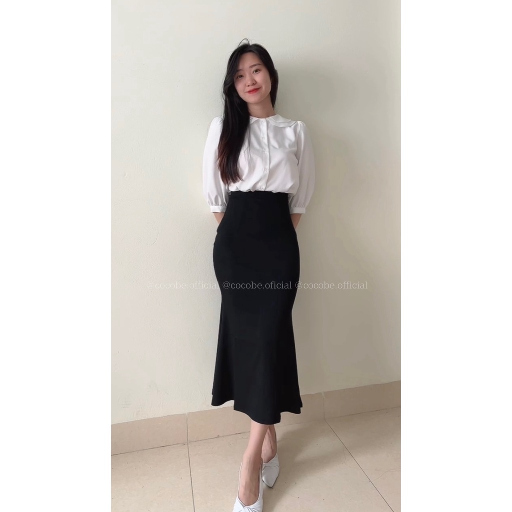Chân váy đuôi cá dáng dài ôm body Hàn Quốc loe tôn dáng Cocobe CVL01 Freesize từ 40-60kg