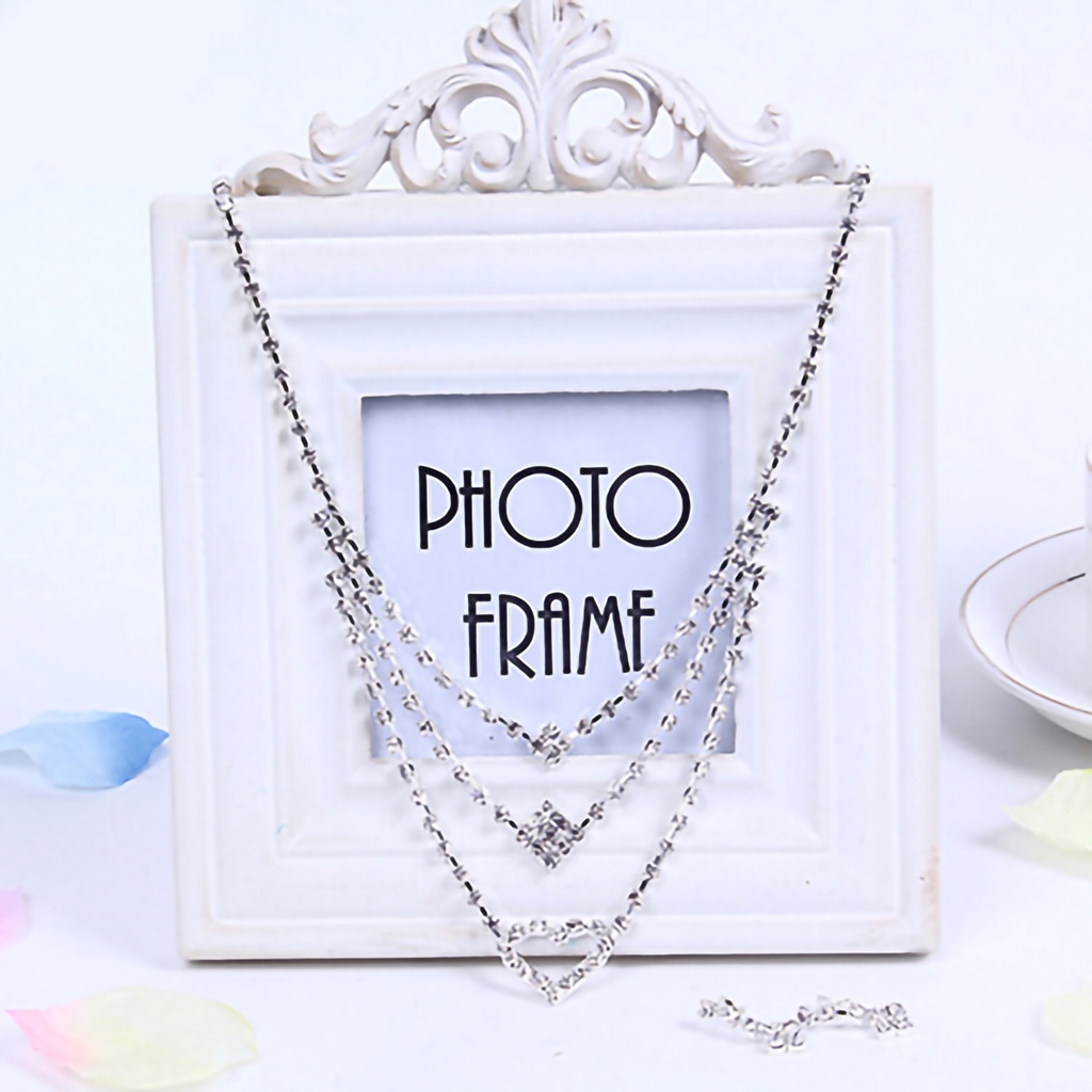 Bộ dây chuyền nhiều tầng mặt hình trái tim + đôi khuyên tai đính đá nhân tạo lấp lánh cho nữ