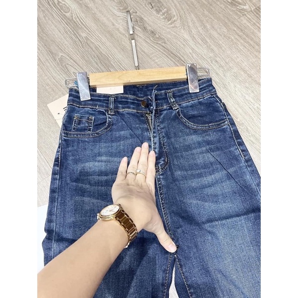 Quần bò baggy rách gấu co dãnDAQUY20quần JEANS rách gấu co dãn ống đứng