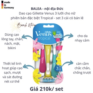 Dao cạo Gillette Venus nữ 3 lưỡi - nội địa Đức