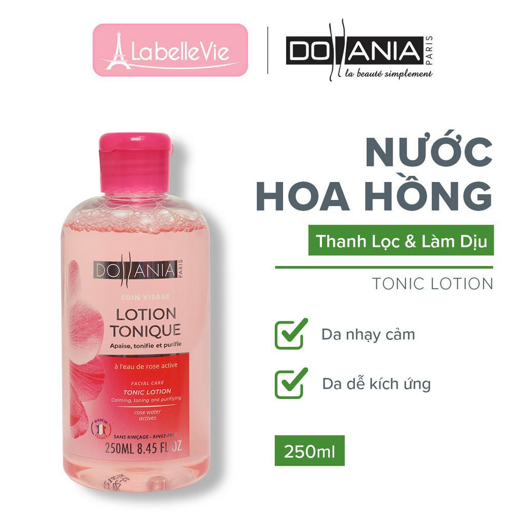 Nước hoa hồng dành cho da nhạy cảm Dollania Lotion Tonique cân bằng PH cho da mềm mịn 250ml