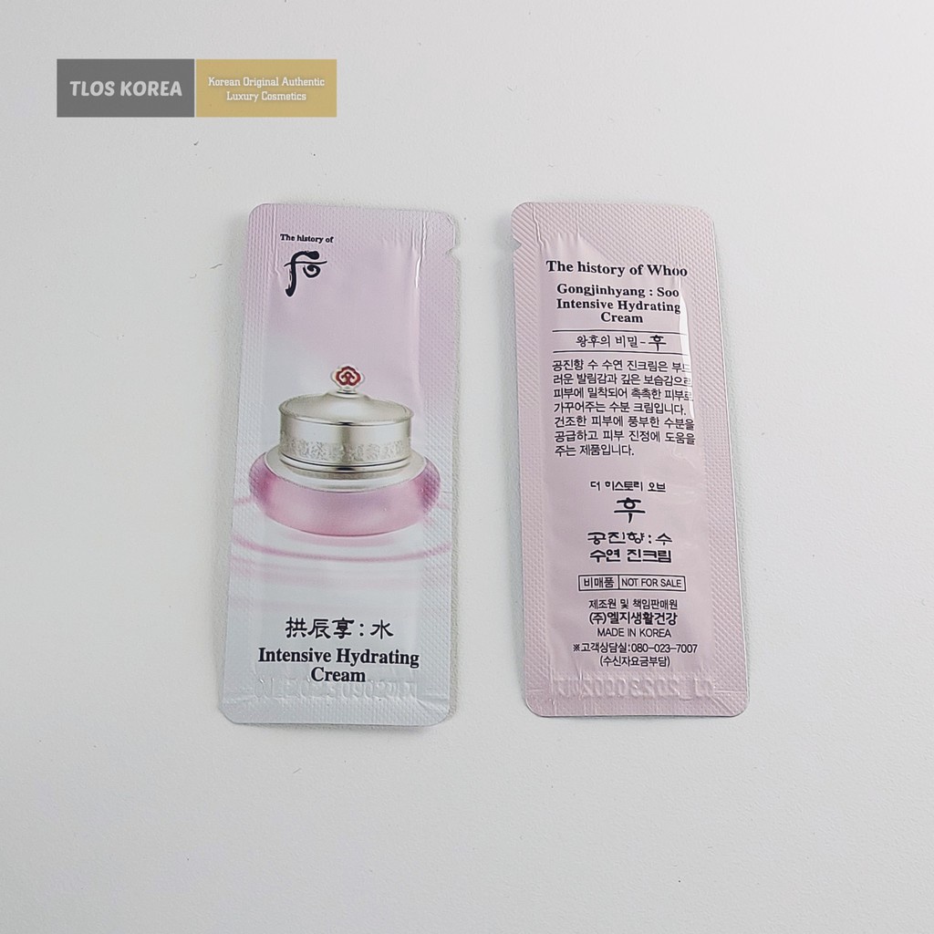 Gói Kem dưỡng Whoo hồng cấp ẩm, dưỡng trắng Vital Hdrating Cream dạng sameple 1ml, tiệm son ruby