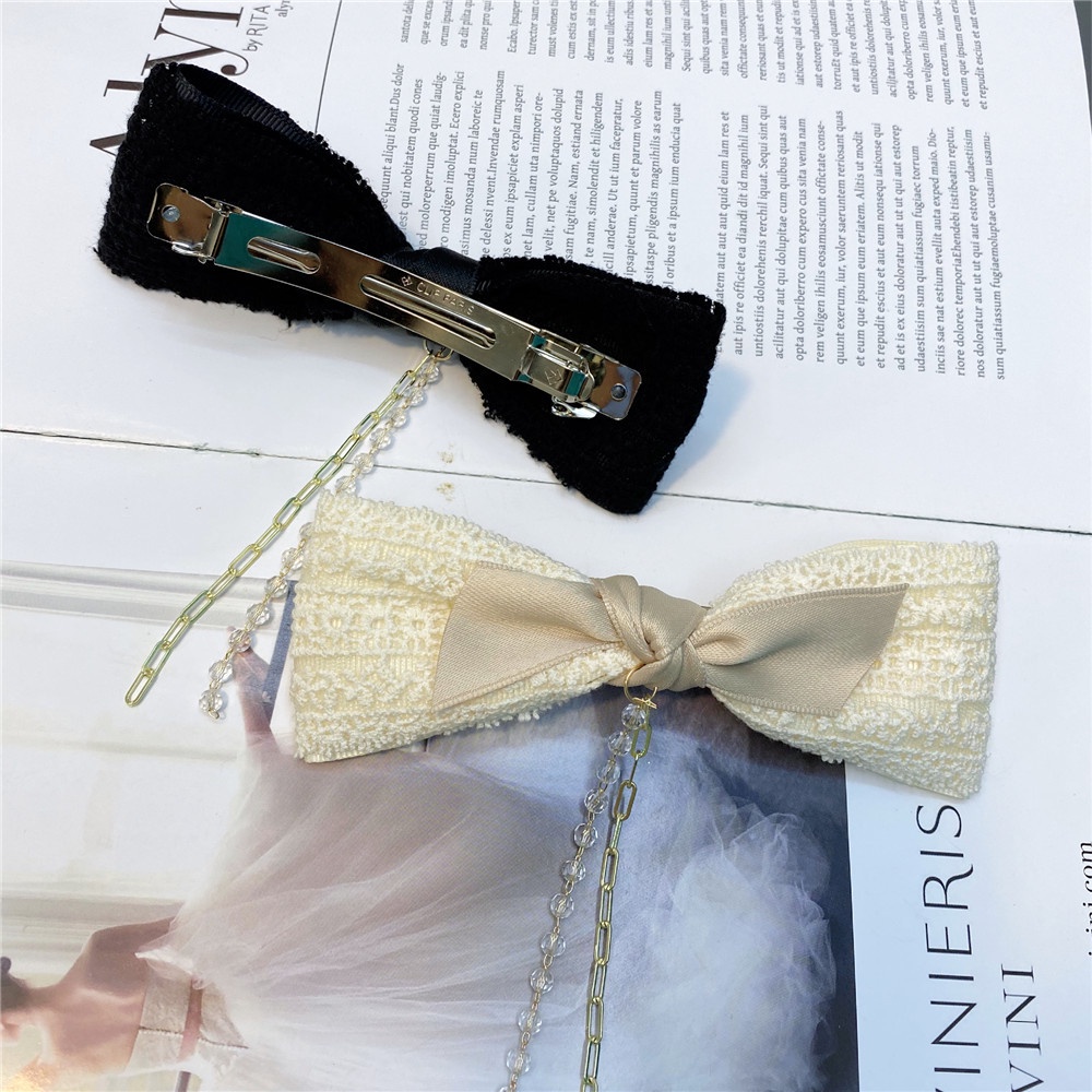 Kẹp Tóc Nơ Ren Nhiều Lớp Đính Ngọc Trai Giả Thời Trang Cho Nữ