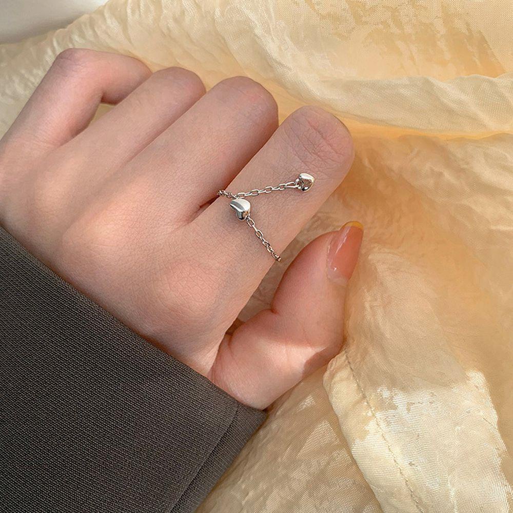 Nhẫn Phối Dây Xích Đính Hạt Phong Cách Punk Cổ Điển Sáng Tạo Dành Cho Nữ