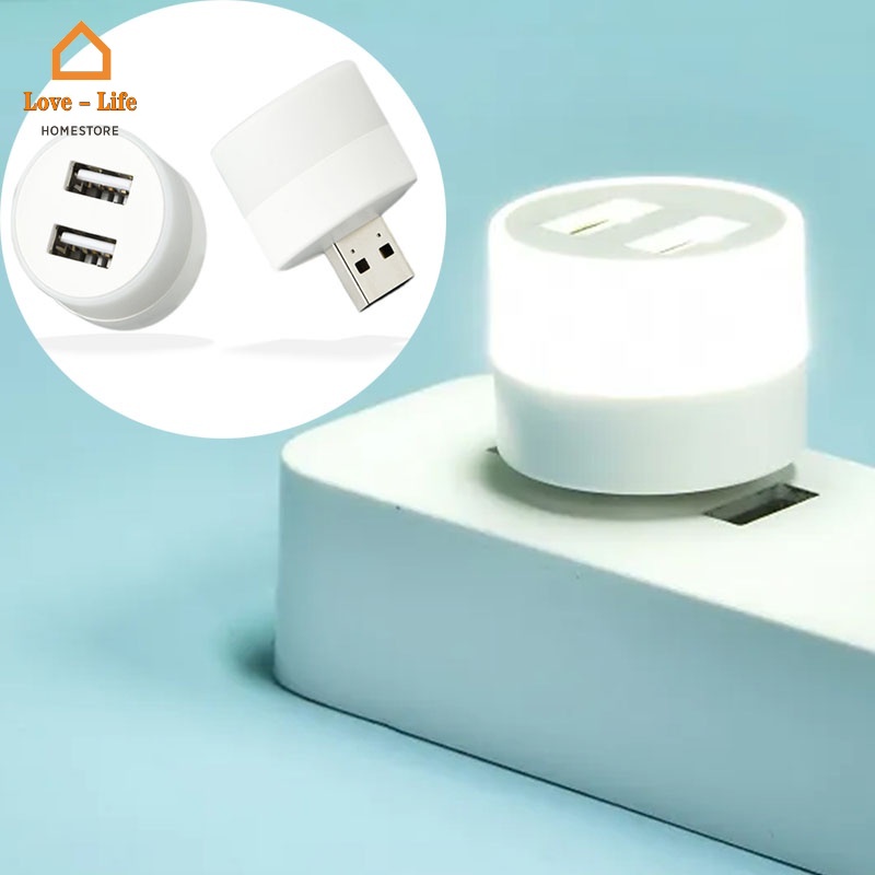 Đèn LED Hình Tròn Cổng USB Dễ Mang Theo Đa Năng Tiện Dụng Cho Điện Thoại/ Đèn LED