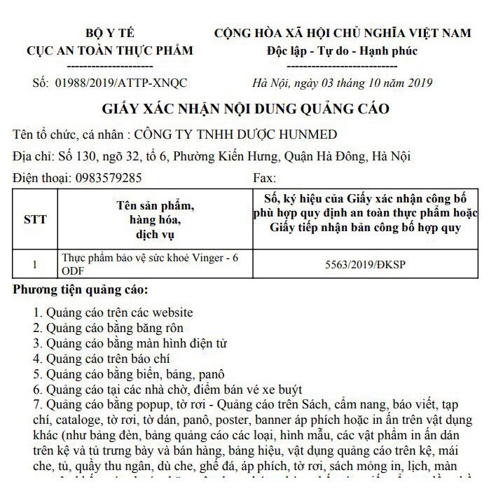 Vinger 6 ODF - Miếng ngậm giảm nôn nghén nhập khẩu Hàn Quốc