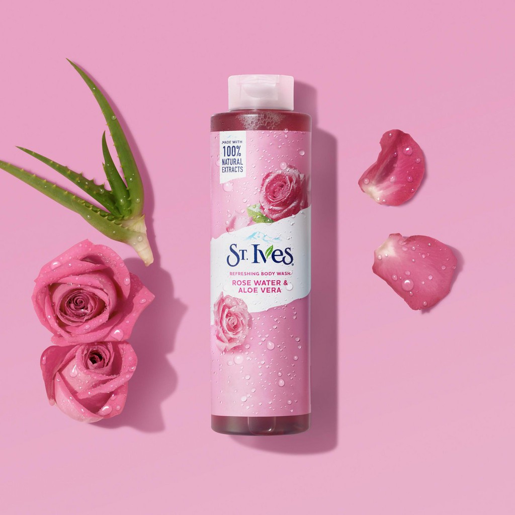 Sữa Tắm Dưỡng Da St.Ives Hoa Hồng và Lô Hội - Rose Water and Aloe Vera Body Wash 650ml
