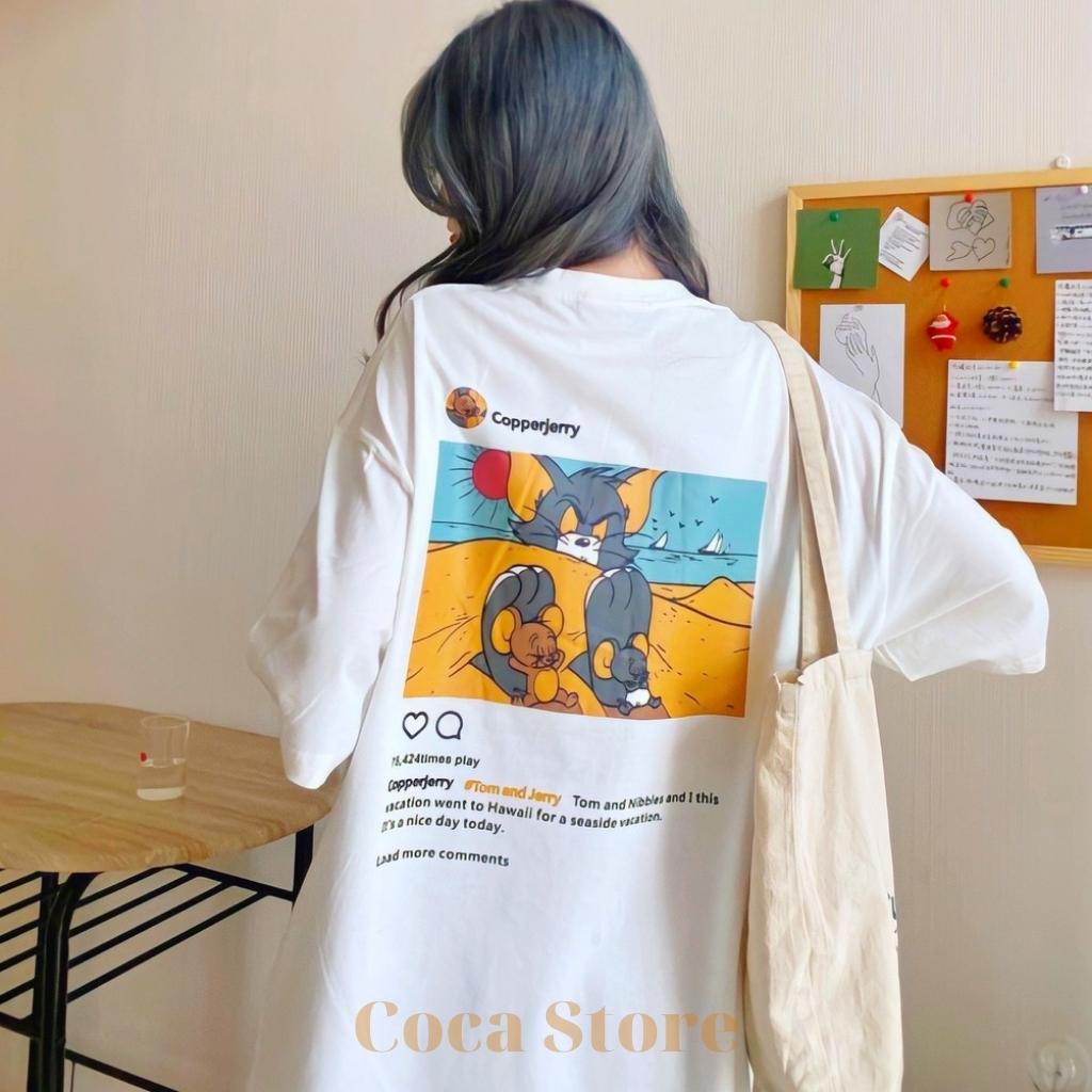 Áo Thun Tay Lỡ Unisex COPPER Coca Store, Áo Phông Nam Nữ Form Rộng, Đủ Size Từ 36kg Đến 75kg