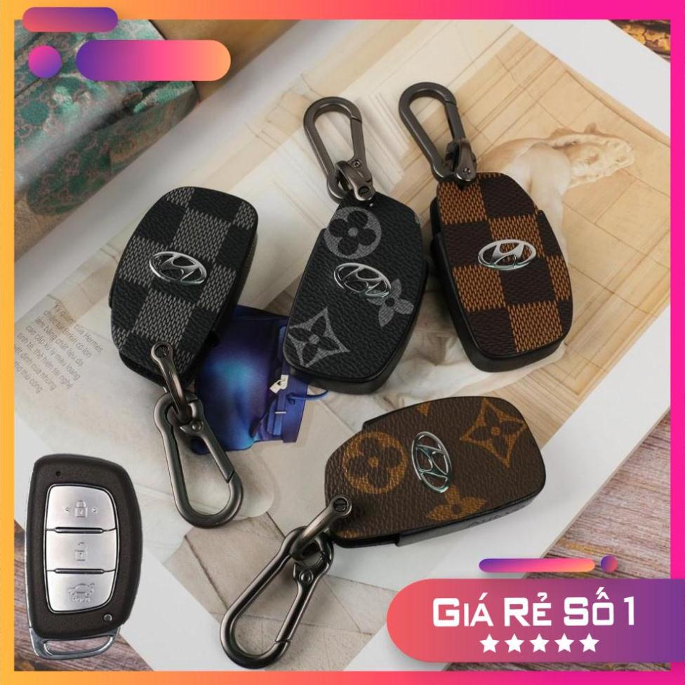 Bao da chìa khóa Smartkey Hyundai Tucson I10 handmade da thật cao cấp