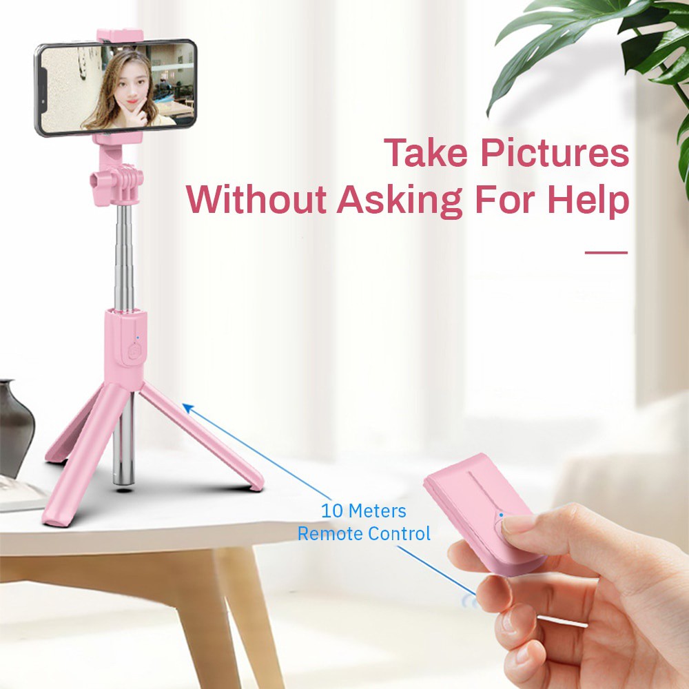 Gậy selfie Bluetooth Không Dây 4 Trong 1 Có Đèn LED Cho iPhone x 8 Android | BigBuy360 - bigbuy360.vn