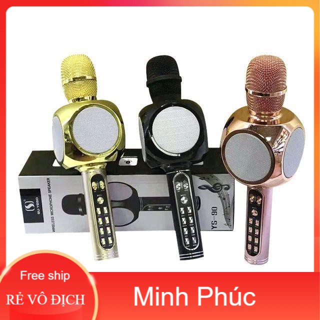 MICRO YS90 - MIC KHÔNG DÂY KARAOKE ĐA NĂNG KIÊM LOA BLUETOOTH ÂM THANH SIÊU BASS MIC BẮT GIỌNG CHỈNH ĐƯỢC TONE GIỌNG
