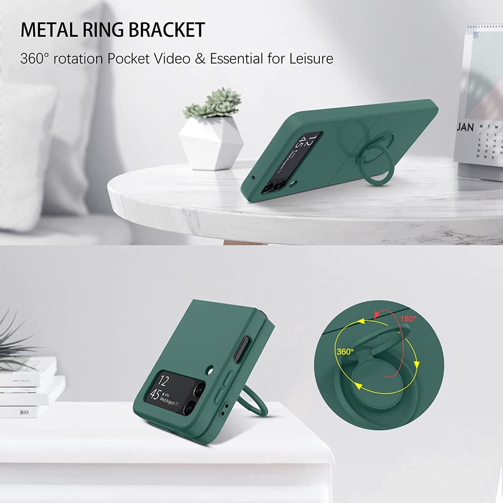 Sang Trọng Ốp Điện Thoại silicone Lỏng Chống Sốc Cho samsung z flip 3 flip 4 flip 5