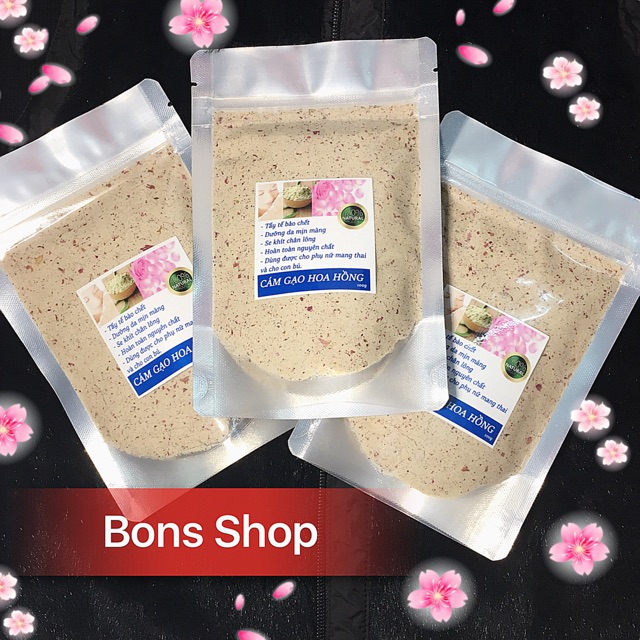 100g Bột Cám gạo sữa hoa hồng mịn săn chắc da