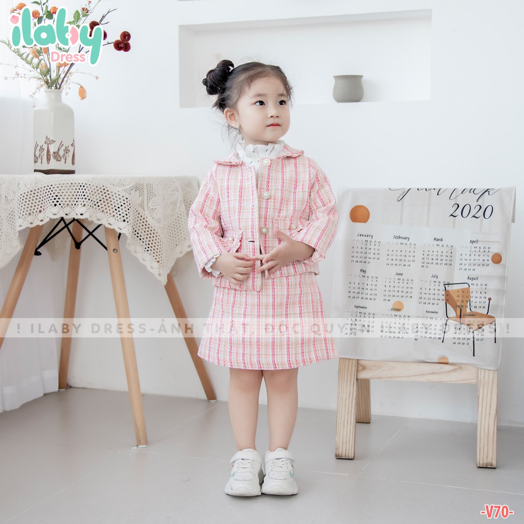 Set áo chân váy Sweet cho bé ILABY từ 1 - 10 tuổi [V70]