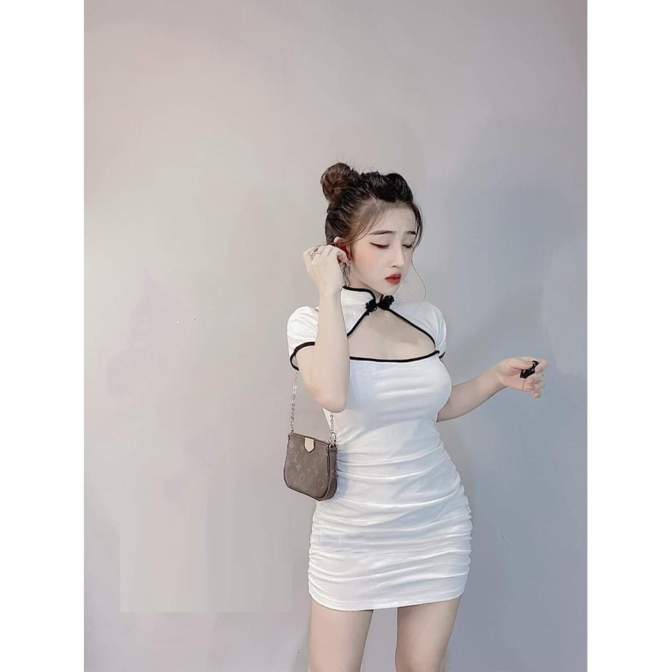 Đầm Body Nút Trung Hoa Hot Trend