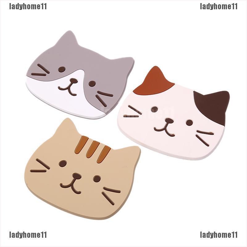 Tấm Lót Bàn Ăn Cách Nhiệt Chống Thấm Nước Hình Mèo Dễ Thương 11}