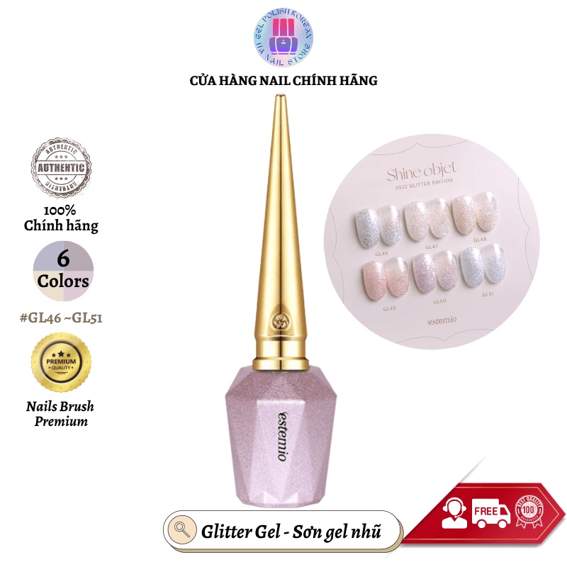 Sơn gel Nhũ cao cấp Hàn quốc estemio Chọn 1 trong Set 6 màu Shine Object Collection [1 sản phẩm]