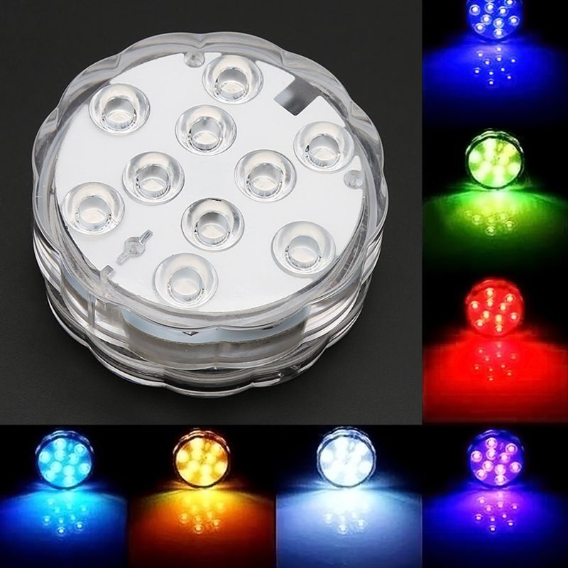 Đèn LED Chìm Nhiều Màu Sắc RGB Không Thấm Nước Kèm Điều Khiển Từ Xa 10-LED L