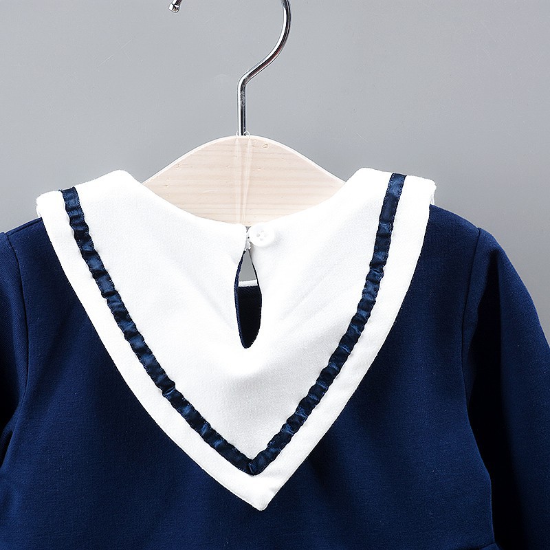 Đầm dài tay in họa tiết trái tim đáng yêu dành cho bé gái