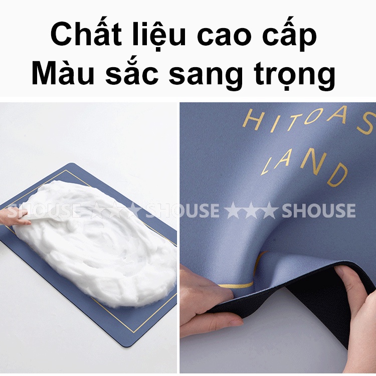 Thảm Lau Chân phòng tắm Silicon SHOUSE siêu thấm hút nước chùi đế cao su chống trơn trượt khách sạn cao cấp