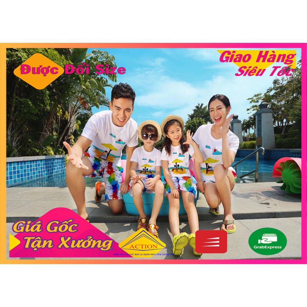 Bộ thun đi biển gia đình Cao cấp [giá xưởng] tại shopee mã GD_02