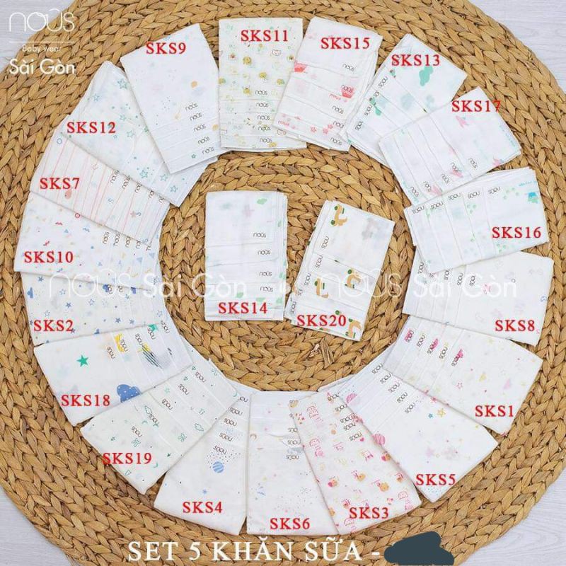 Khăn sữa Nous combo 14 cái