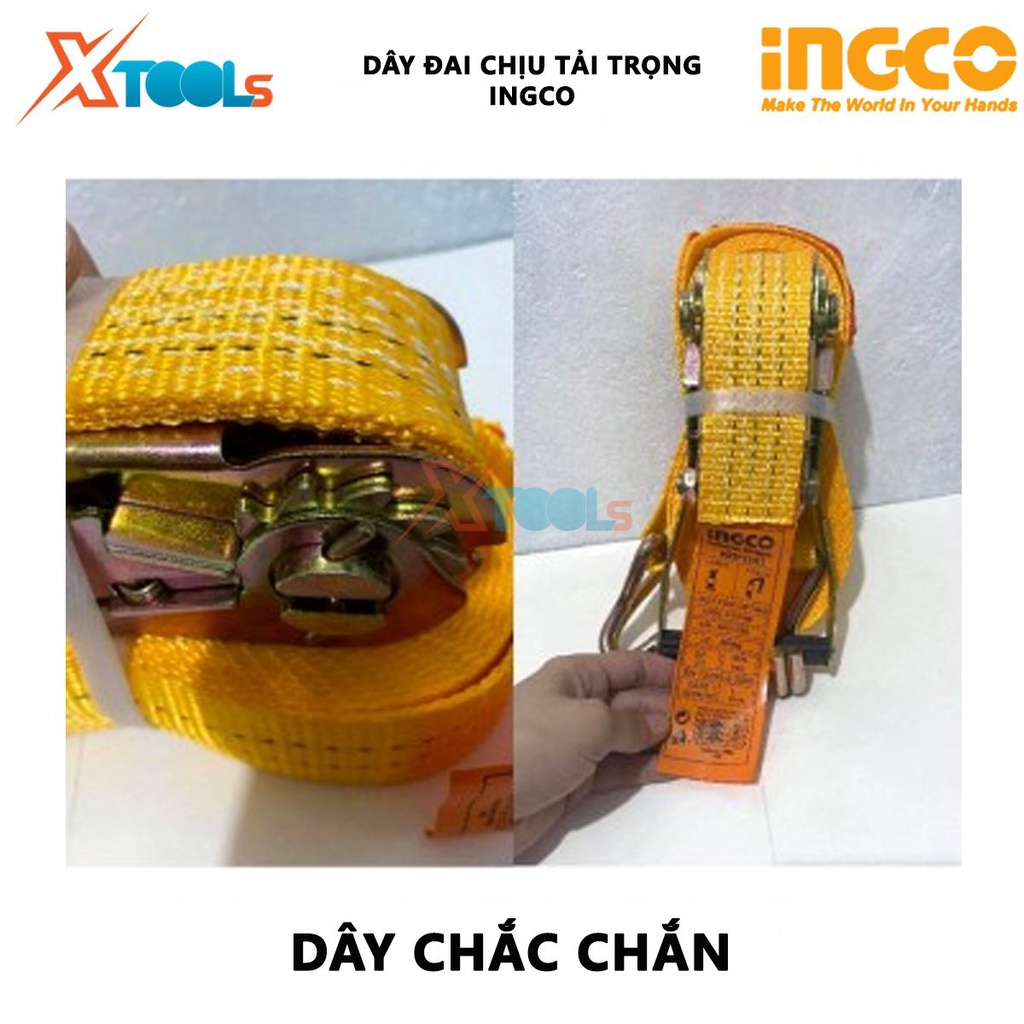 Dây đai chịu tải trọng INGCO | dây dai 6M Sức tải: 1.5-3 tấn Chiều dài: 6M-10M dùng trong việc chằng, buộc hàng hóa, phư