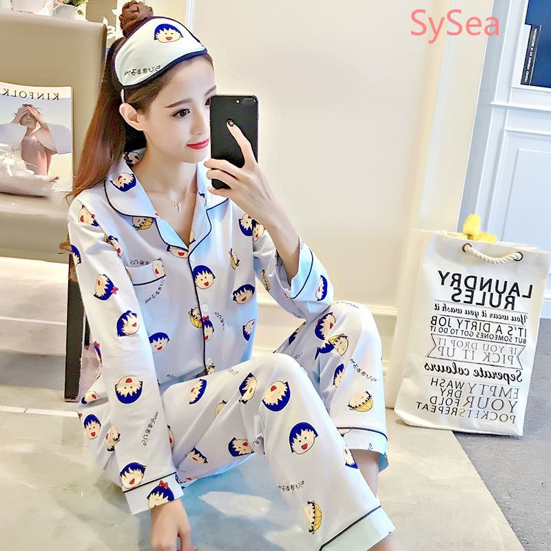 Bộ Đồ Ngủ Dài Tay Dáng Rộng Xinh Xắn Dành Cho Nữ