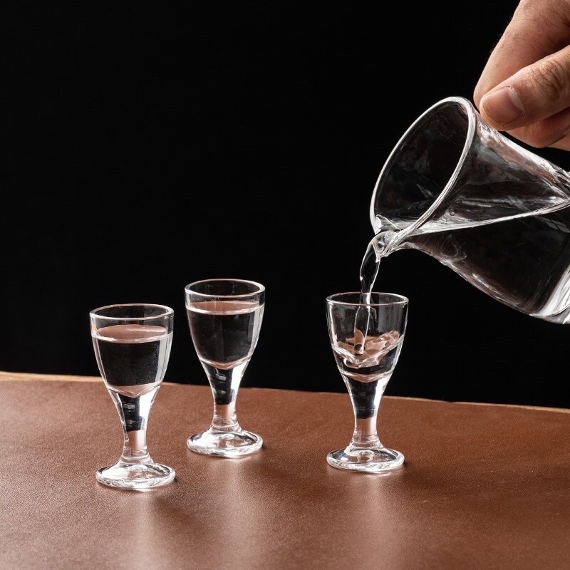 Bộ 6 Ly rượu chân thủy tinh bình rót cao cấp 12ml-20ml