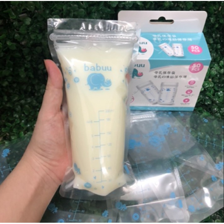 Túi trữ sữa Babuu Baby Nhật Bản hộp 50 chiếc 250ml