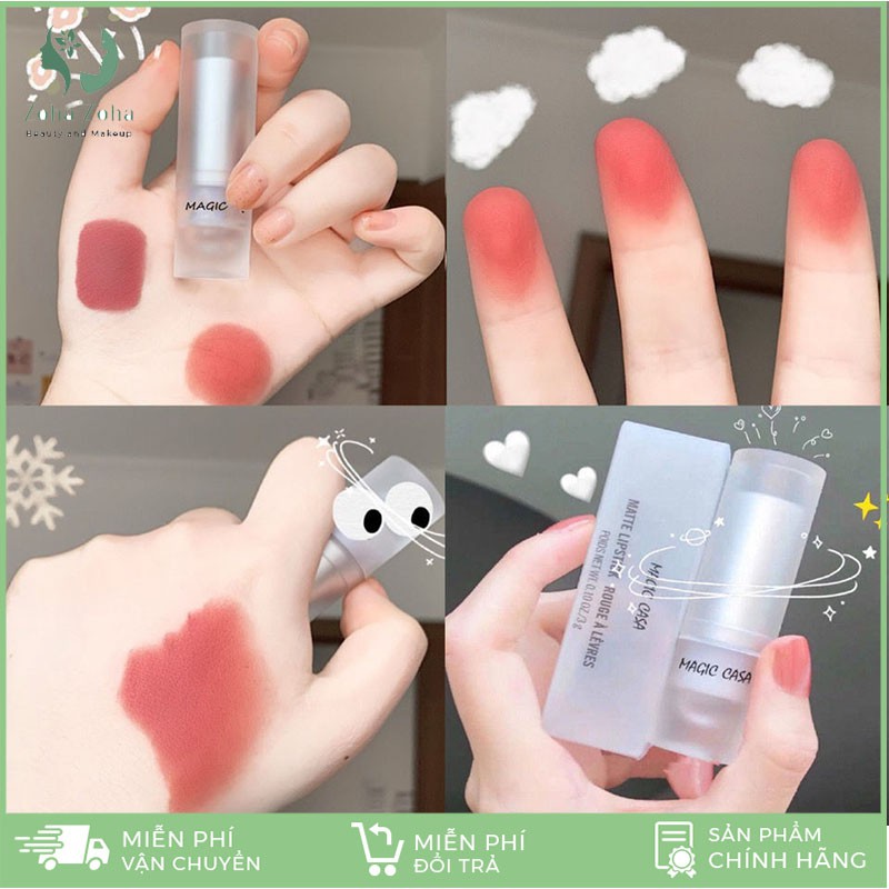 Son môi Magic casa son nhung lì mịn bền màu chống thấm nước Zoha