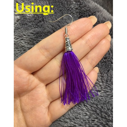 Set 20 phụ kiện làm trang sức thủ công hình tháp sừng tua rua màu bạc