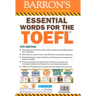 Sách - Essential Words For The TOEFL (4th Edition)